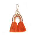 Woven Multicolor KeyHolder Tassel Key Rings Bag Woven Boho Decor rainbow Tassel Key Chains Boho rainbow Macrame Tassel Keychain