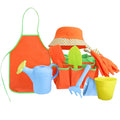 Kids Gardening Set with Garden Hand Tools Reversible Hat Apron Gloves Plastic Watering Can Tools Bag  Planter Educational Toy