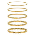 New Arrival Minimalist 18K Gold Plated Stainless Steel Waterproof 2-6mm Ball Bead Chain Bracelet for Women BR-1386