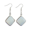 Wholesale Square Shape Dangle Nature Gemstone Crystal Stone for Women Jewelry Earrings