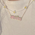 QIUHAN Personalized Customized Initial Letter With Enamel Color Necklace Custom Chain Necklace
