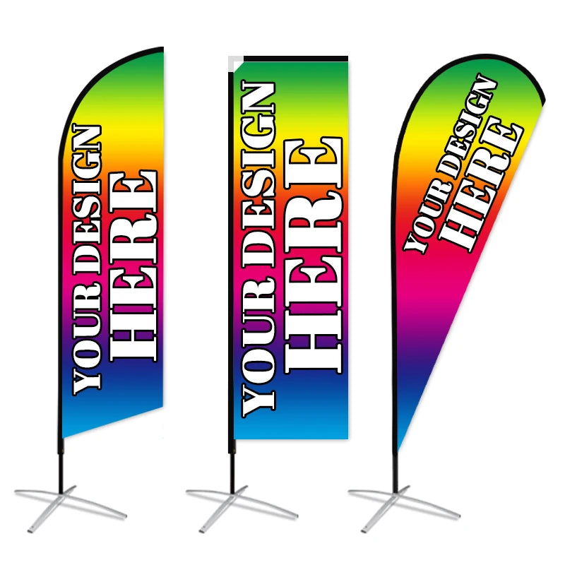 Custom Logo Advertising Beach Flag No MOQ 72-Hour Quick Delivery Bali Bow Sail Swooper Banners