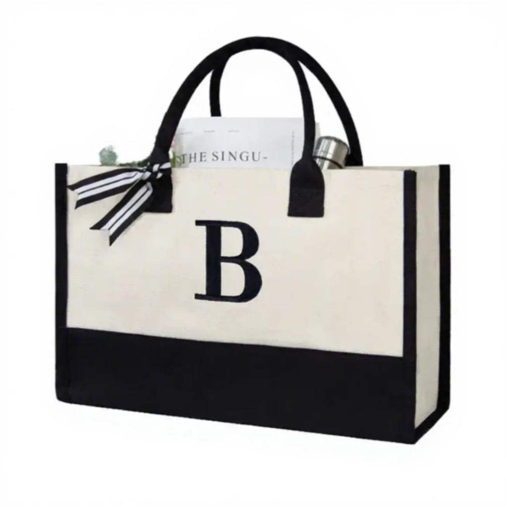 Sustainable Lightweight Durable Women's Cotton Canvas Tote Bag for Summer Autumn Beach Honeymoon Shopping Gift Idea