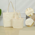 High Quality Eco-Friendly Recycled Cotton Canvas Tote Bag Letter Pattern Custom Logo High Visibility Natural Fruit Shopping Bags