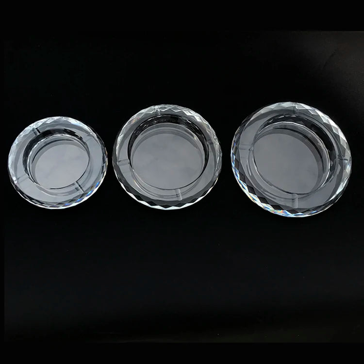 MH-6155 Round clear Cutting Diamond Shape Crystal Custom Ashtray