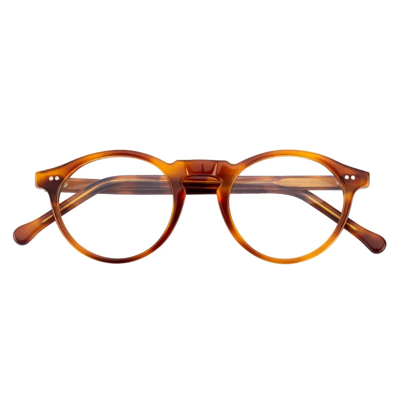 Top Quality Fashion Round Retro Acetate Frame Optical Clear Lens Women Men Glasses Eyeglasses Frames