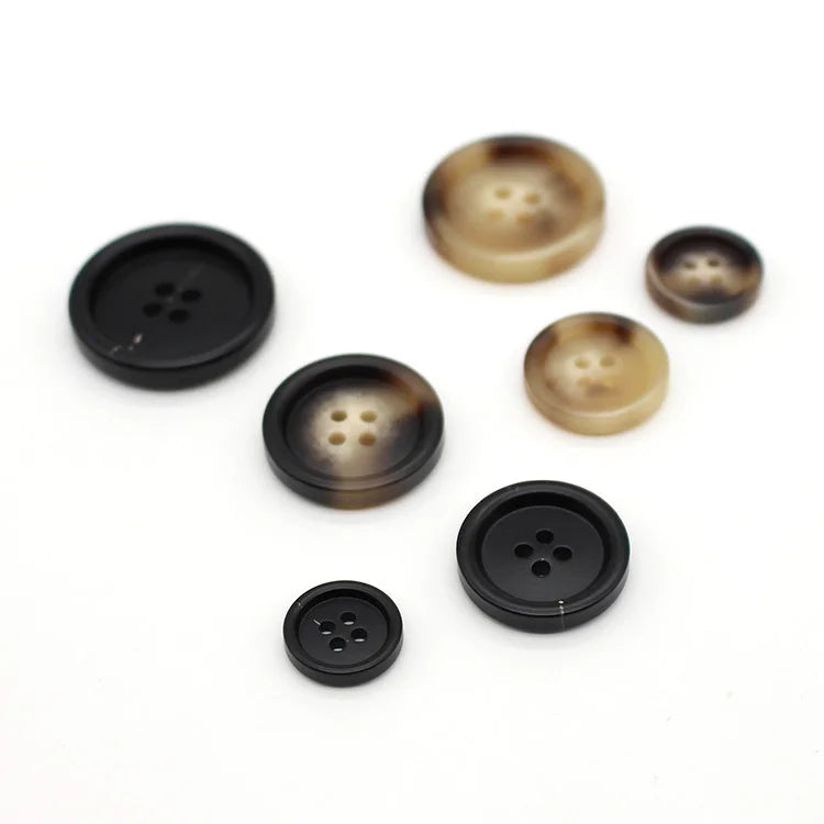 Manufacturers Flower Horn Pattern Resin Four Eyes Spring Autumn Winter Fur Coat Buttons