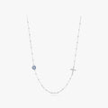 Simple Cross Beads Necklace Party Fine Jewelry 925 Sterling Silver Zirconia Link Chain Evil Eyes Necklaces for Women