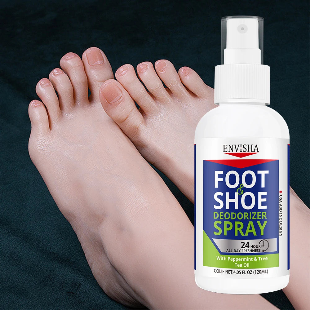 Private Label Envisha Strong Effective Foot Care Protection Fresh Spray Foot Shoe Deodorant Spray for Shoes and Foot Odor