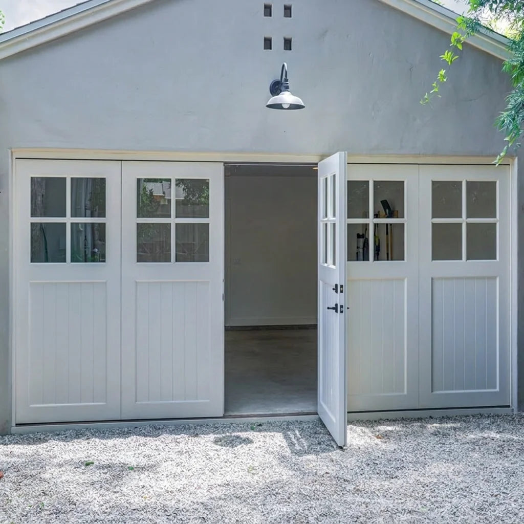 Cosyhouse Modern Aluminium Bi Folding Garage Doors for Home Accordion Bifold Carriage Garage Doors Foldable Garage Door