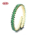 Fine Jewelry Emerald Green Oval Diamond 18K Gold Plated Fine Adjustable Splicing Bracelets & Gold Bangles
