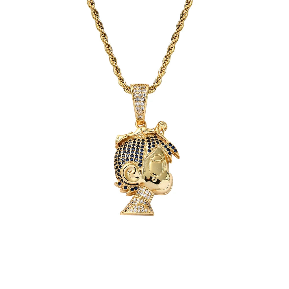 CN309 Bling Bling Brass CZ Pendants Iced Out Hip Hop Necklace