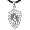 Fashion Jewelry 925 Sterling Silver Amulet Protection Charm Norse Viking Rune Dragon Pendant Necklace for Men