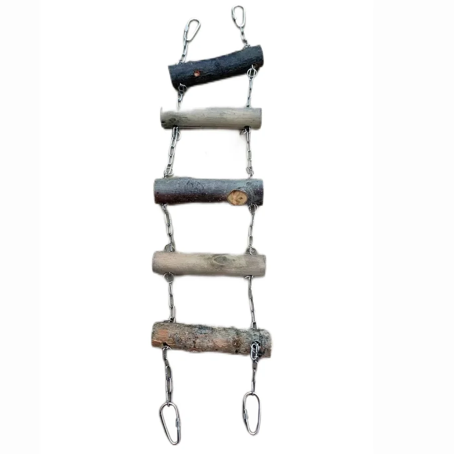 Eco-Friendly Wooden Ladder Bridge for Small to Medium Birds Raw Wood with Edible Dye Bird Toy