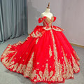 Jancember 1261 Classic Red Off Shoulder Lace Quinceanera Party Girls Dresses