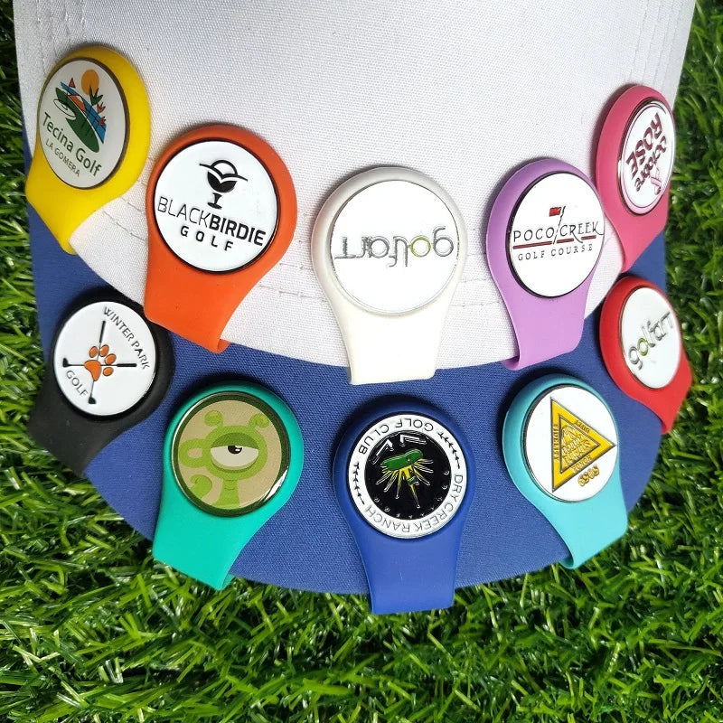 Customized Colorful Removable Ball Marker Strong Magnetic Closure Silicone Golf Hat Clip