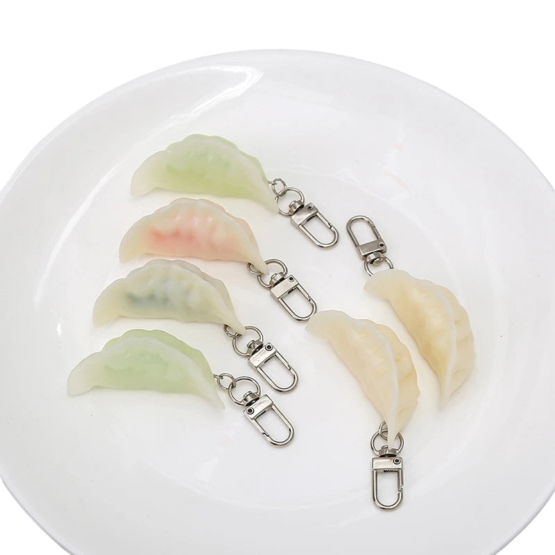 Mini Bag Handbag Charms Pendant Simulation Food Charms Jewelry Creative Cute Food Key Chain Lifelike Food Bowl Dumpling Keychain