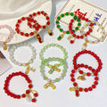 Fashion Butterfly Charm Glass Bracelet Jewelry for Women Kids Butterfly Glass Smart Bracelets Girls Beaded Bracelet