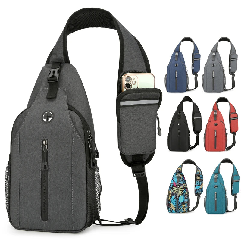 Custom Outdoors Travel Waterproof Mens Chest Sling Crossbody Bag  Gym Cross-body Bag with Cup Holder