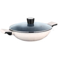 Non Stick Frying Pan Soup Pot Wok With Glass Lid for Gas Stove and Induction Cooker