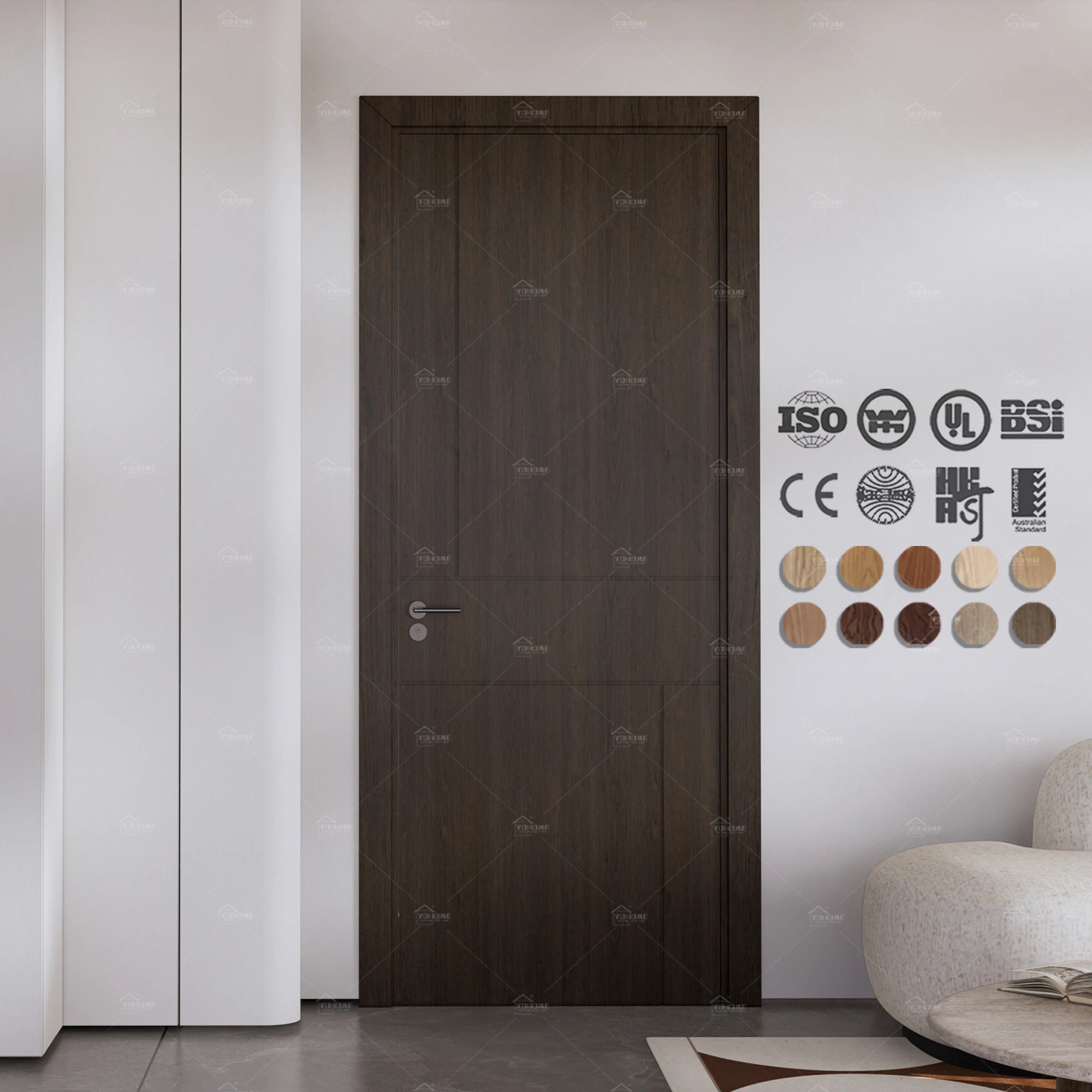 China Top Quality Residential Home Door Plywood Interior Doors for Bedroom Mdf Hdf Composite Wood Door