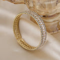 OEM Rhinestone Open Party Bangle Wide Luxury Sparkling Cz Zircon Bracelet for Women