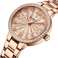 URREN 9085 Women Watch Top New Luxury Lady Girl Wristwatch Rose Gold Stainless Steel Bracelet Classic Black Female Clock Gift