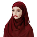 Wholesale Good Quality Islamic Fashion Daily Hijab Muslim Instant Inner Headcaps Chiffon Shawls Matching Under Cap Set