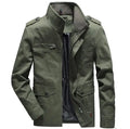 Custom Streetwear Casual Cargo Washed Jackets Stand Collar Cotton Cargo Jackets Men Big Size Coat