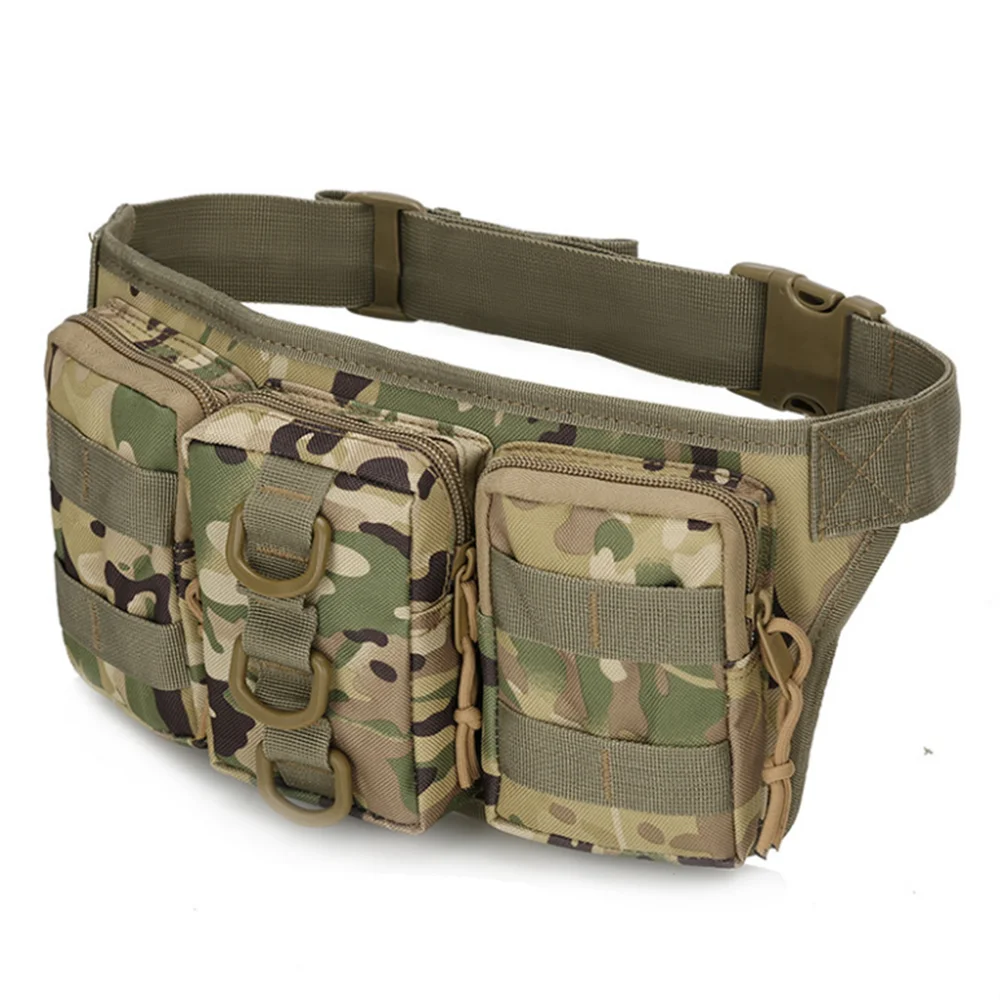 Tactical MOLLE Waist PackNylon Waterproof Fanny Pack with Pocket & Quick Release for Hiking/Hunting/Motorcycle Riding