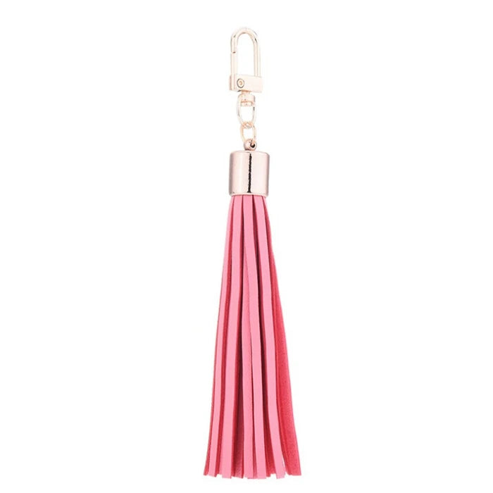 Stock Design Popular Bags Accessories Leather Initial Keychain with Tassel