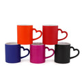 11oz Eco-Friendly Ceramic Mug Matte Magic Heart Handle Sublimation Color Changing Heat Transfer Printing Durable Surface