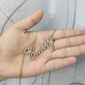 New Customized Stainless Steel Metal Personalized Necklace with Diamond Inlay Women's Gift Customized Name Letter Necklace