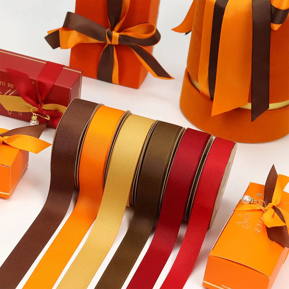Custom Printed Grosgrain Christmas Ribbon Custom Gold Edge Polyester Personalised Bow and Logo for Gift Wrapping