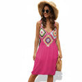 New Hand Hook Crochet Cover Ups for Women Hollow Out Sleeveless Bikini Swimwear Split Long Beach Dresses
