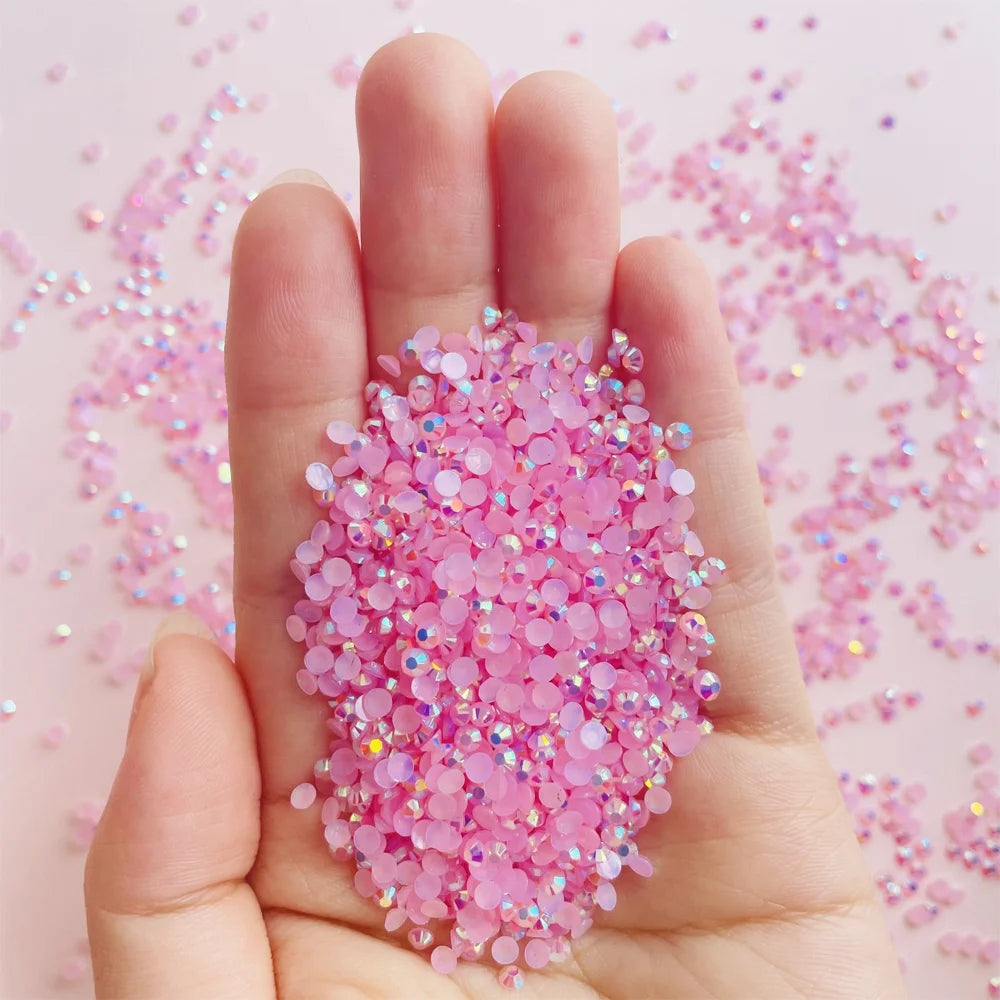 Yantuo Crystal Factory Wholesale Bulk Jelly AB Color Rhinestone Flat Back Non Hotfix Resin Rhinestones3mm  5mm 6mm
