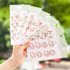 Cartoon Cute Pet Metal Paper Clip Student Hollow Office Learning Materials Bookmark Folder Difference Pin 8 Pieces