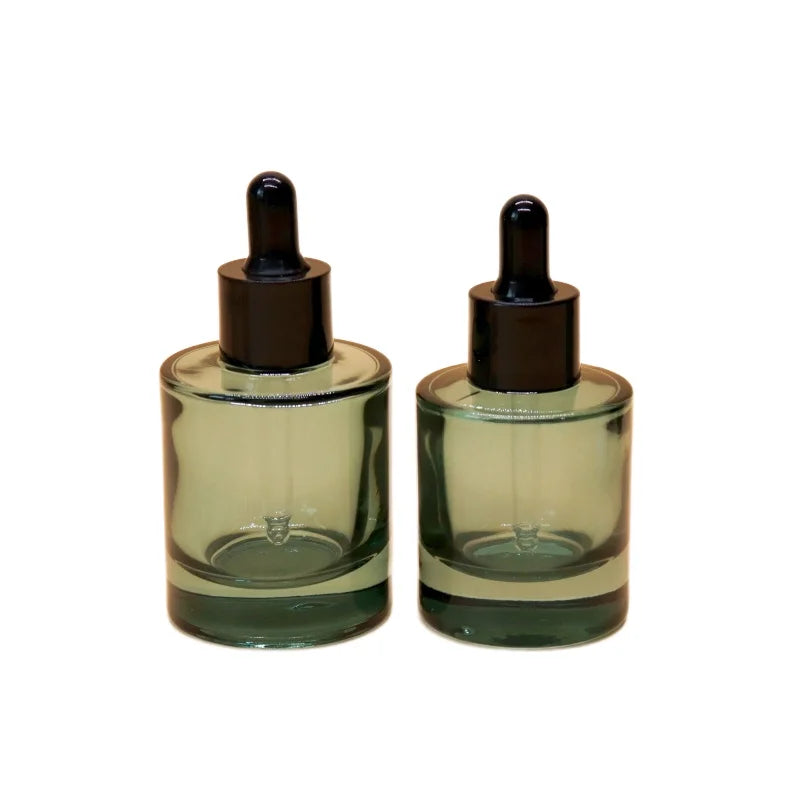 30ml 50ml Customize Color Cosmetic Glass Serum Bottle Glass Heavy Base Dropper Serum Bottle 30ml Serum Bottles Round Thick Glass