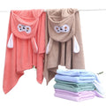 Soft Coral Fleece Embroidery Cartoon Money Hooded Bath Towel Cloak