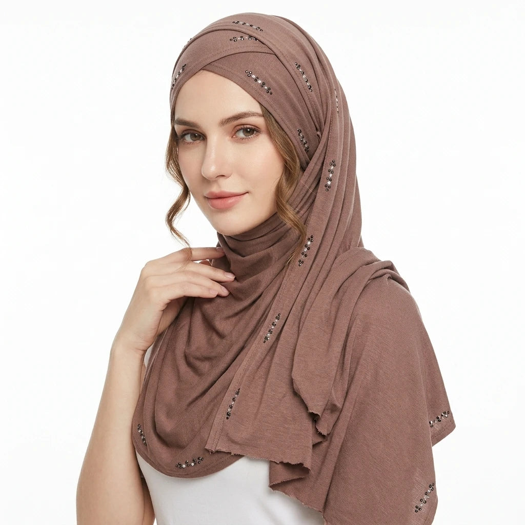 Wholesale YiYang TT-208 Premium Cotton Stretchy Jersey Hijab Scarf in 80 Colors Long Style for Muslim Girls All Seasons MegaBDM