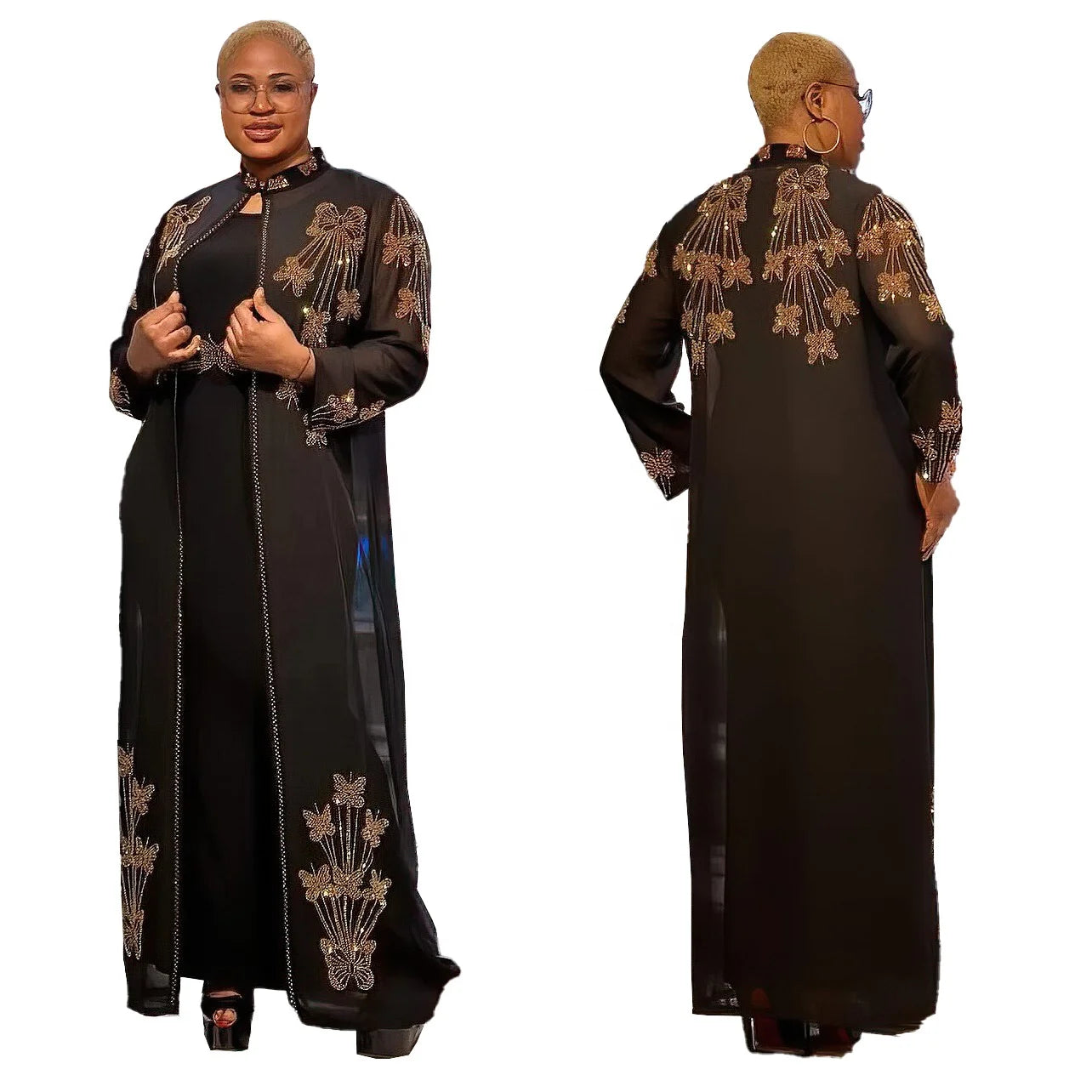 New Design Two Piece Set Luxury Rhinestones African Dresses Free Latest African Dress Styles