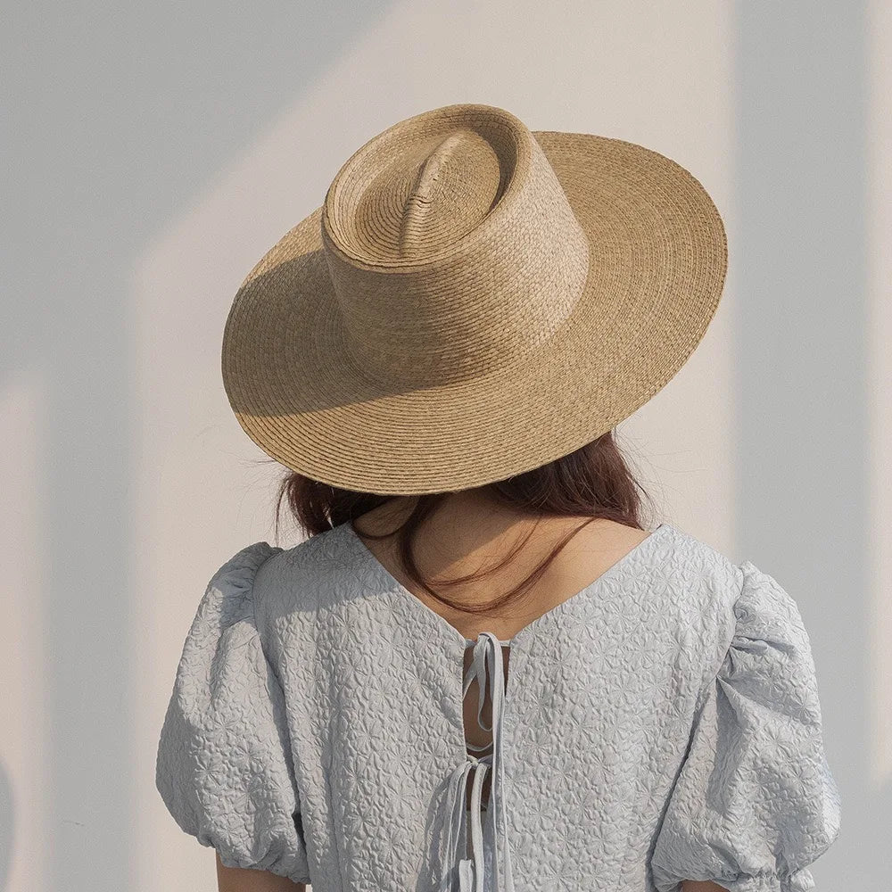 New Arrival Summer Luxury Women Natural Fine Braid Straw Hat Sombreros Beach Sun Hats for Ladies