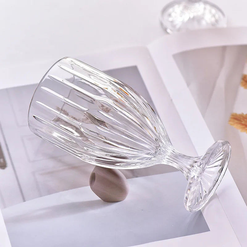 Kaly's 210/300ml Pure Crystal Clear Lead-Free Durable Machine-Made Classic Wine Goblet Glasses Creative Daily Use Hotels