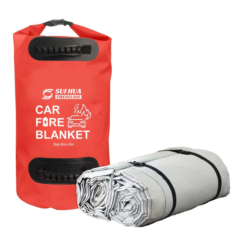Customized 6 X 8 M  Fiberglass Large EV Car Fire Blanket for Car Glass Fiber Fire Resistant Blanket