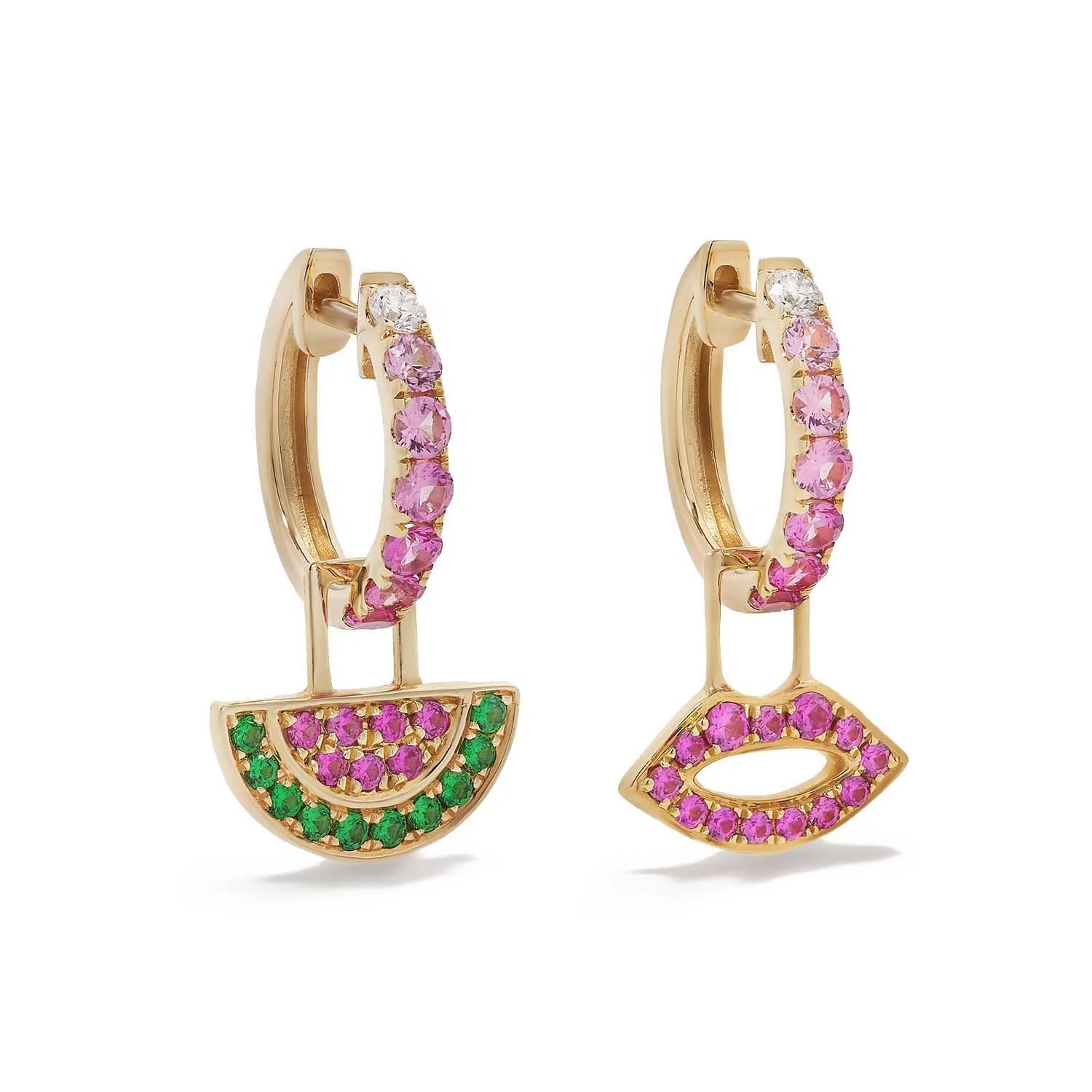 LOZRUNVE Plated Fashion Butterfly Watermelon Drop Hoop Earring Set 925 Sterling Silver