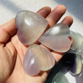 Wholesale Natural Gemstone Crystal Heart Carving Lavender Fluorite Heart For Healing