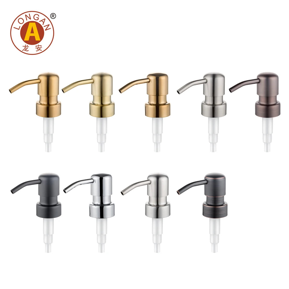 Custom 28/410 Stainless Steel Lotion Pump Body Clear Empty Glass Lotion Bottle with Metal Moulds