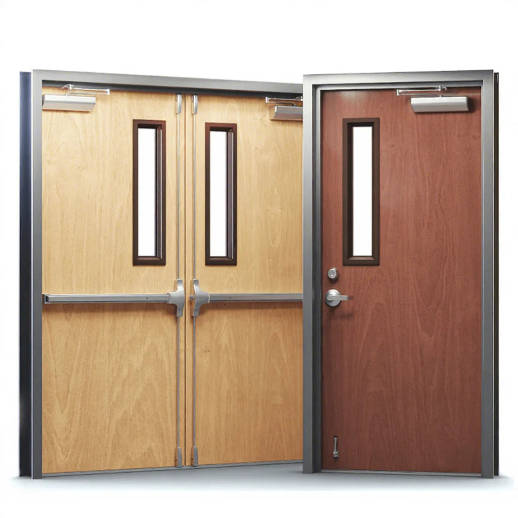 China Top Project Manufacturer Custom Used Commercial Fire Doors Double Fire Resistant Hospital Doors Fire Exit Door