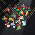 DAIHE Fashion Stainless Steel Pendant Necklace Africa Map Zambia Togo South Africa 18K Gold Plated Necklace Jewelry