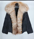 OFTBUY 2023 Women's Winter Down Jacket Warm White Loose Fit Big Natural Real Fox Fur Collar Light Weighted Coat Short Length